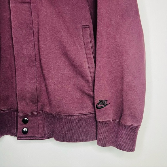 Nike Sportswear Maroon Fleece Destroyer Bomber Jacket L - Picture 5 of 7